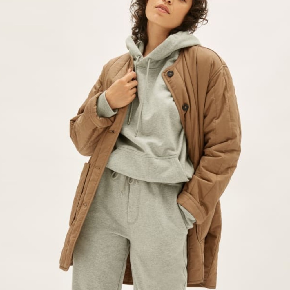 Everlane Cotton Quilted Jacket in Ochre